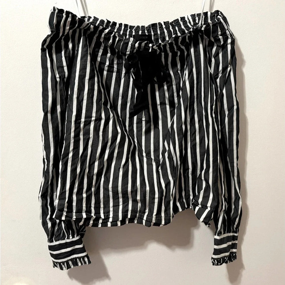 J. Crew Off-the-Shoulder Striped  Top with Bow Size‎ XXS - Picture 2 of 5